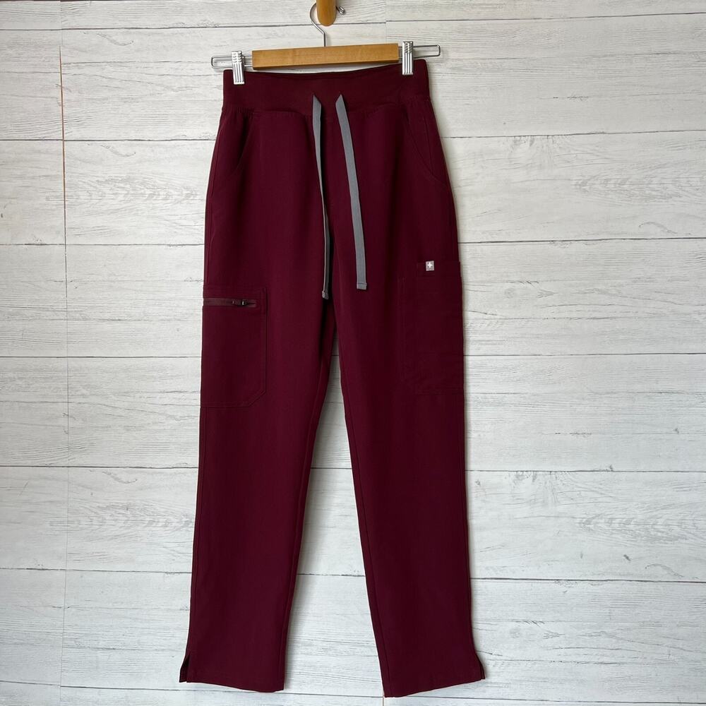 Figs Pants Womens Size XS/P Burgundy Yola Style Joggers Technical Collection